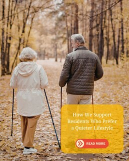 quiet lifestyle in care homes